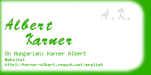 albert karner business card